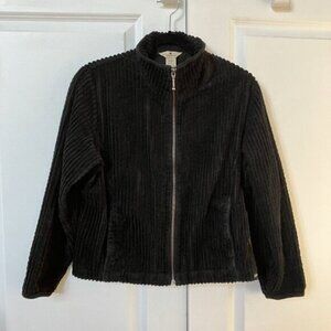 Woolrich Womens Black Wide Wale Corduroy Full Zip Jacket Shacket Womens LP